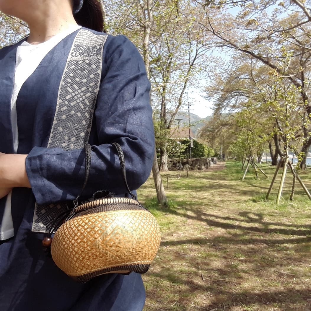 kkumbaskets竹組手付籠着用イメージ画像
