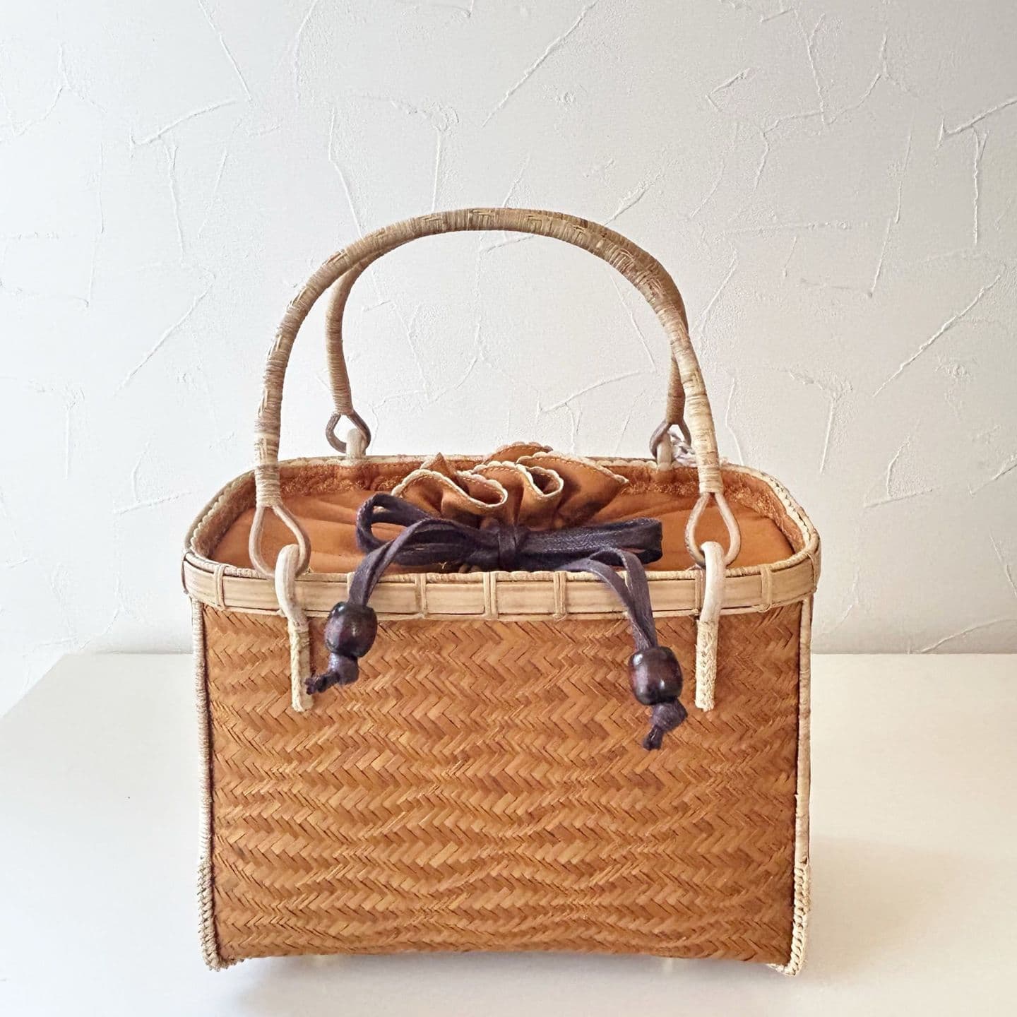 籠バック　からしナチュラル