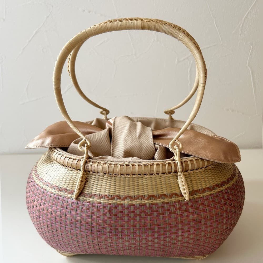 丸籠　ナチュラルピンク（orグレー）