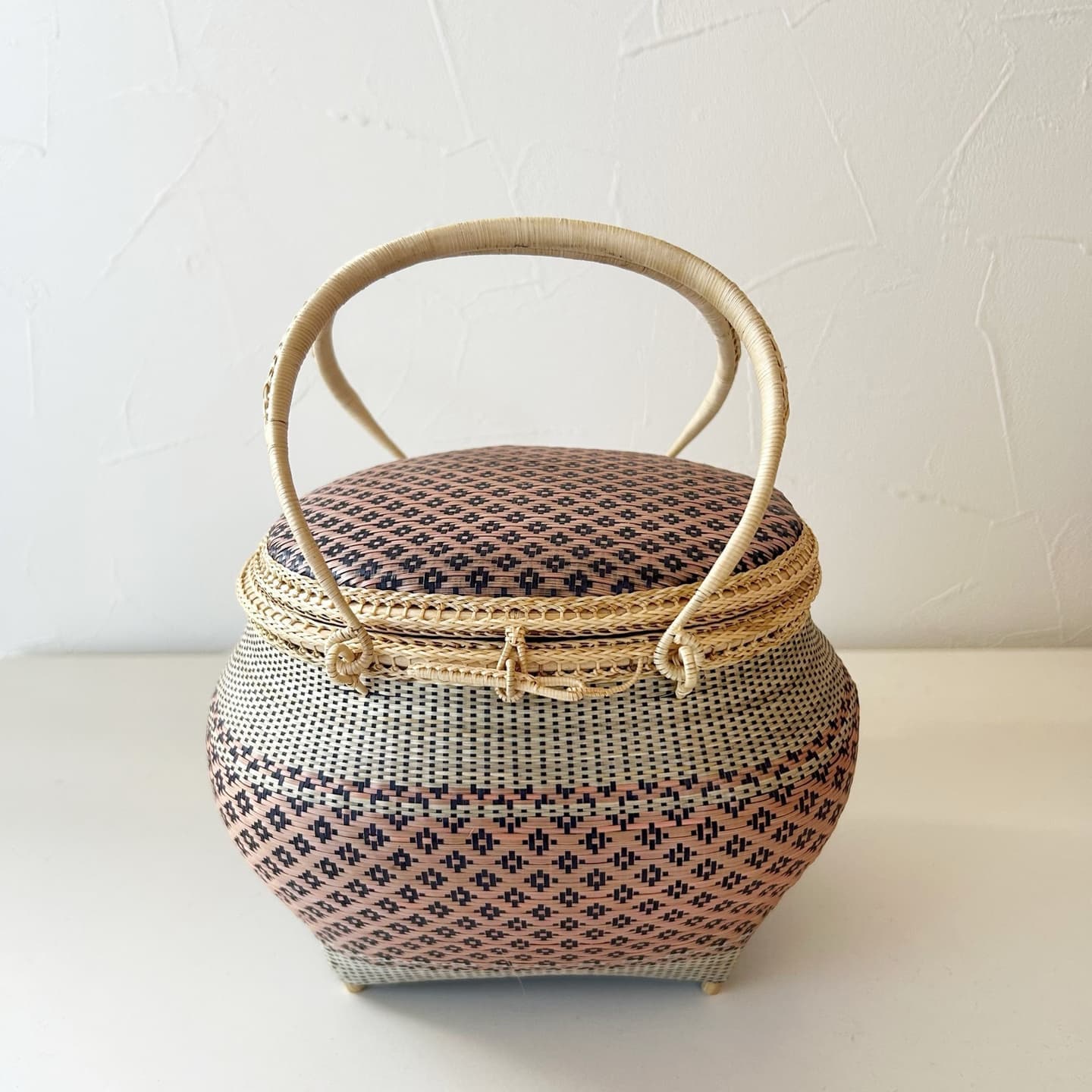 【新品】 タイ王室御用達　高級　プラニー工房　茶籠 竹　着物　かごバック 夏 タイ王室御用達 竹籠バッグ(プラニー/KOMKRIT工房謹製) - 染と織